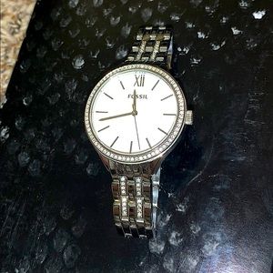 Silver Fossil Watch
